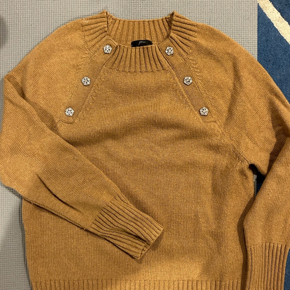 J CREW SWEATER WITH JEWELED BUTTONS - Picture 2 of 3